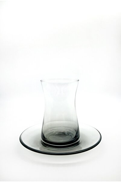 ÖzcamKristal 6 Kişilik 12 Parça Degrade Geçişli Siyah Çay Bardak Seti – Şık ve Dayanıklı