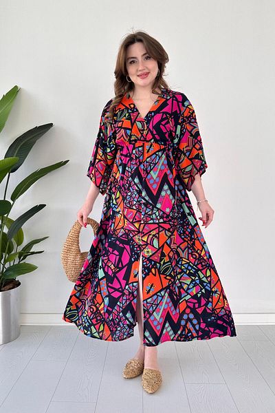 MaziButik Black Mosaic Bat Dress