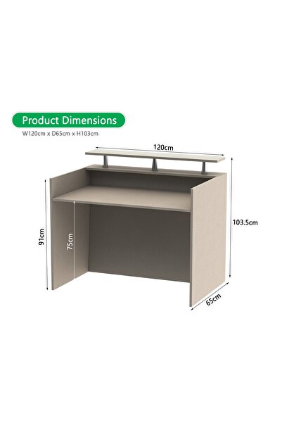 Mahmayi R06 Grey Textile Office Reception Desk - 120cm