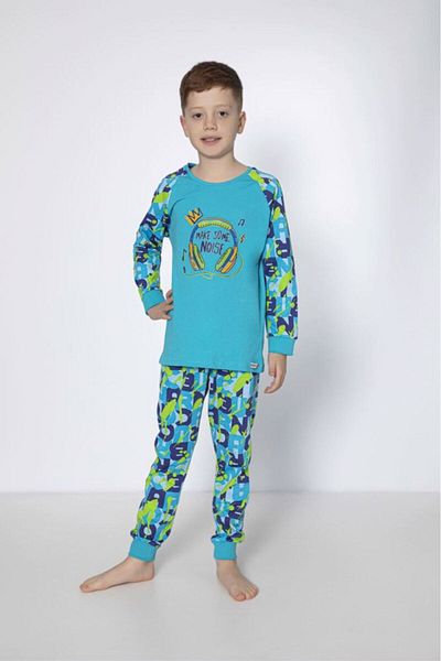 Bross Set de pijamale albastre cu imprimeu pentru baieti
