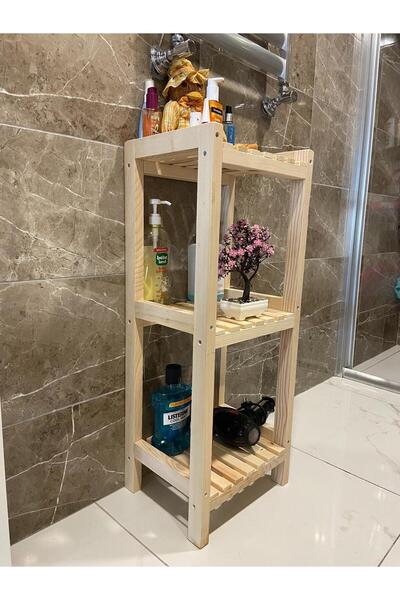 ÇağlaDesign منظم حمام خشبي 3 طبقات 90*35*30
