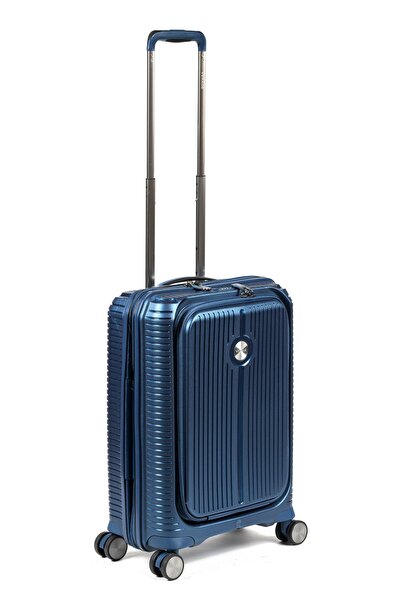 Necati Çanta 15,6 Inç Laptop Bölmeli Polipropilen Tsa Sifreli 55cm Körüklü Kabin Boy Valiz Lacivert