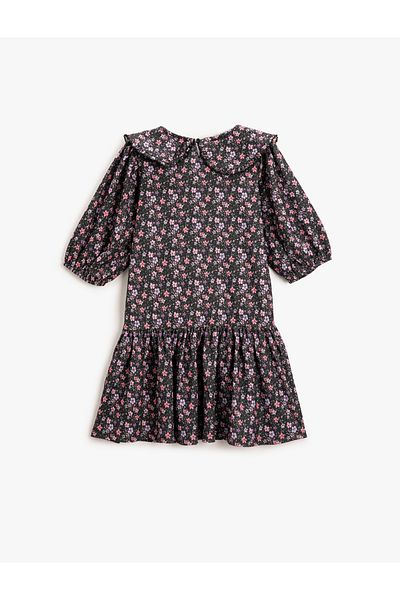 Koton Floral Midi Dress Baby Collar