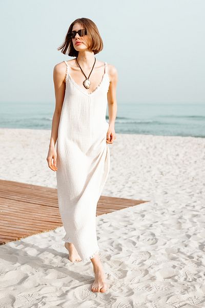 İKİKIZ Crinkle Linen Rope Strap Dress