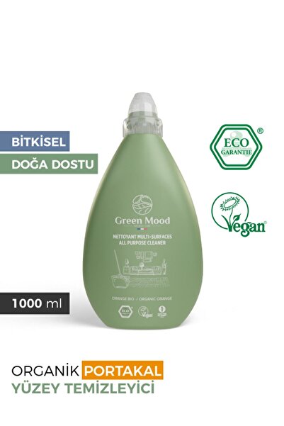 Green Mood Bitkisel Yüzey & Yer Temizleyici 1000 ml Organik Portakal Yağlı Vegan