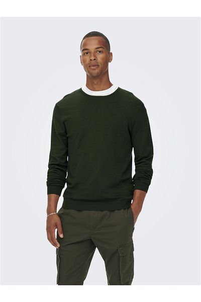Only & Sons Onswyler Life Reg 14 Ls Crew Knit Noos 22020088 Kolophonium
