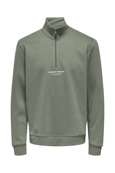 Only & Sons Unspült Reg Half Zip Sweatshirt - Castor Grey 22030922