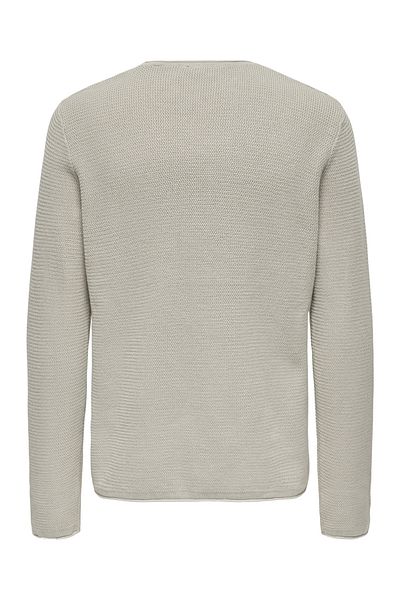 Only & Sons Onseric Reg 12 Struc Crew Knit Noos 22029952 Silver Lining