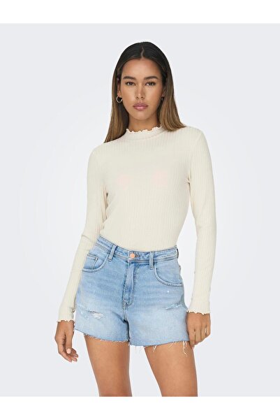 JDY Jdyfransiska - High Waist Cut Shirt Jrs Noos 15228065   White and Gray