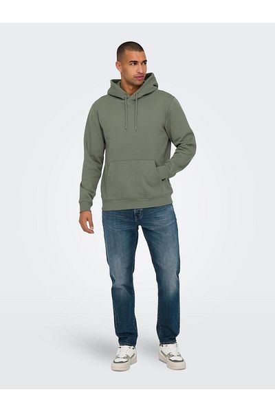 Only & Sons Onsconnor Reg Sweat Hoodie Noos 22029225 Castor Grey
