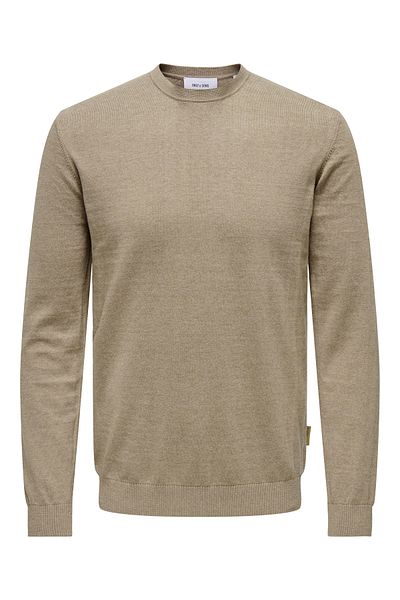 Only & Sons Onsloui Reg 12 Mel Crew Knit Noos 22029951 Desert Taupe