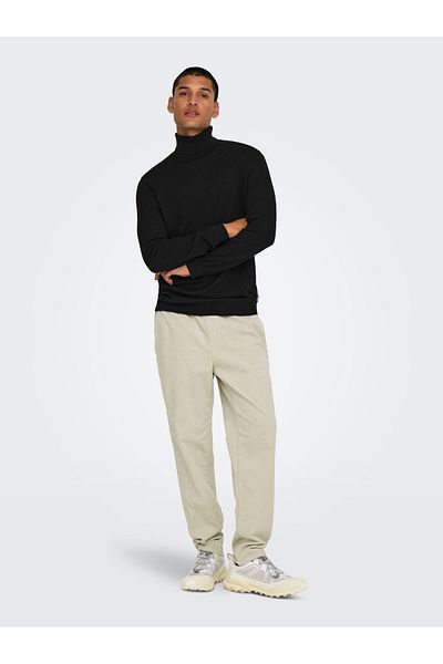 Only & Sons Onsloui Reg 12 Mel Roll Knit Noos 22030071 Schwarz