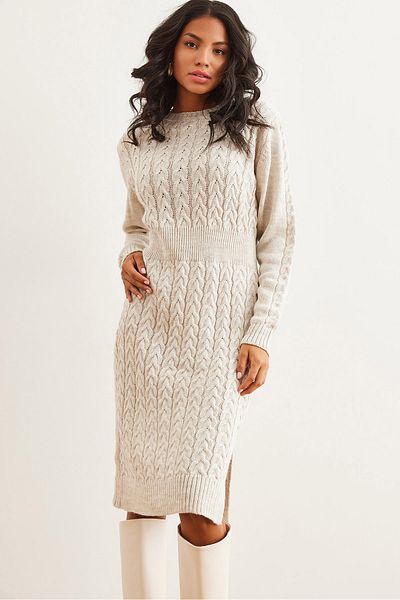 Olalook Women's Stone Taille Banded Slit Hair Braid Mini Dress ELB- 19002289