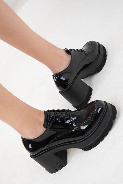 SOHO Patent Leather Black Women's Casual Shoes - 19957