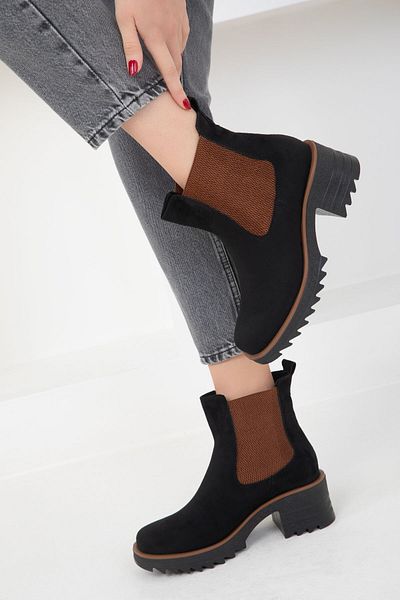 SOHO Suede Black Women's Boots - 19940 Model Bootie