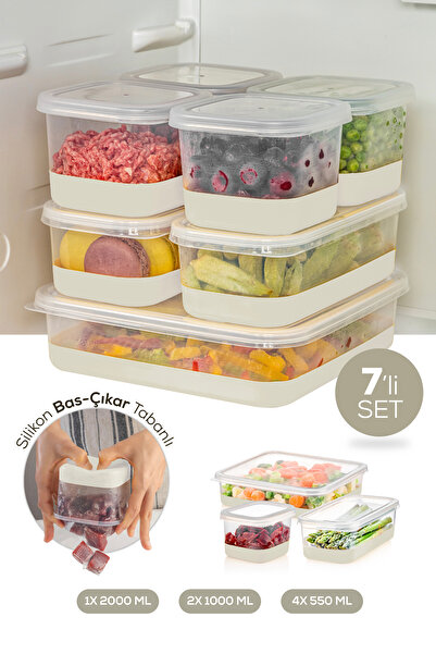 Vienev 7 Parça Yumuşak Tabanlı Derin Dondurucu - Difriz Saklama Kabı Gri