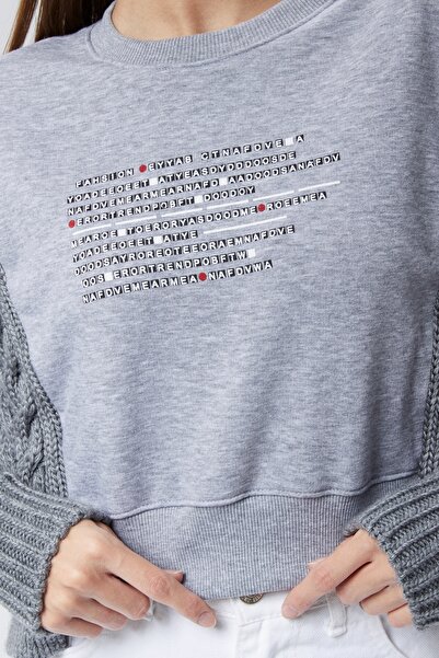 soBasic Світшот Gri Gigi - Велосипедний комір і трикотажні деталі