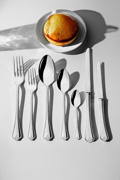 Nehir 12 Person 84 Pieces Leather Boxed - Fulya Plain Fork Spoon Knife Set