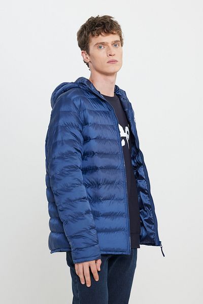 Lee Μπουφάν Navy Blue Puffer - Regular Fit, γιακά με κουκούλα