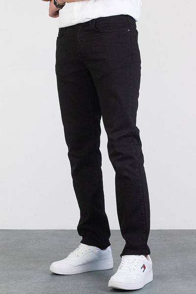 HLT JEANS Schwarze Herren-Jeans aus flexiblem Lycra-Denim mit normalem Schlauchbein, Schwarz HLTHE001973 – SCHWARZ
