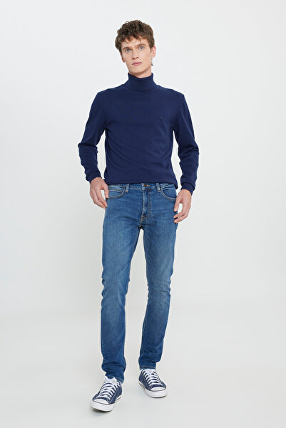Lee Slim Fit Dar Kesim Normal Bel Daralan Paça Luke Erkek Mavi Pamuklu Esnek Jean Kot Pantolon