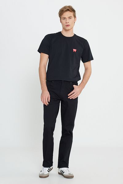 WRANGLER High Waist Stretch Black Jeans - Straight Fit Texas Authentic Men's Jeans