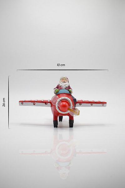 Waldern Premium Collection Decorative Lighted Christmas Airplane Ornament 26*10cm
