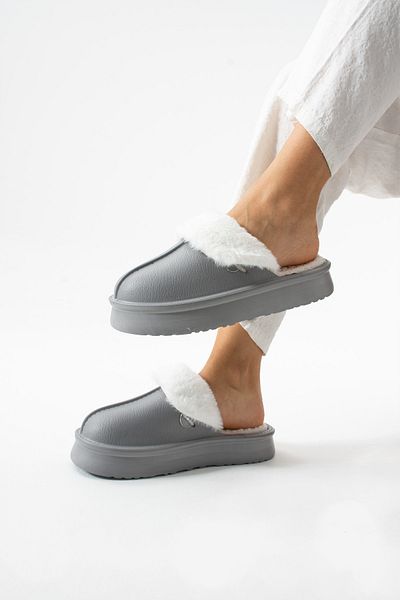 Moda Devrin Branț cu velcro detașabil gri Papuci de casă și exterior