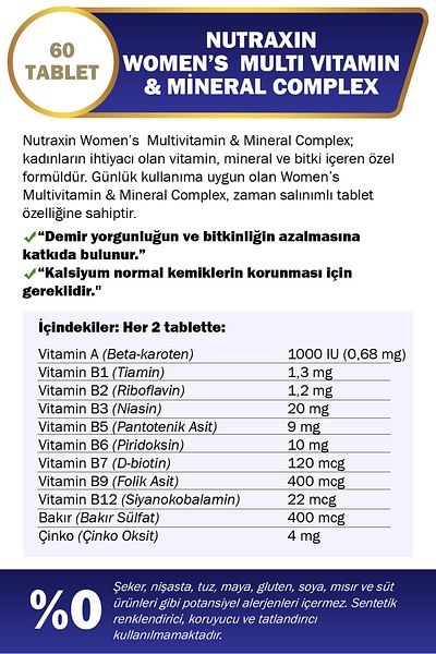 Nutraxin 2 Pack Multivitamin and Mineral Complex for Women