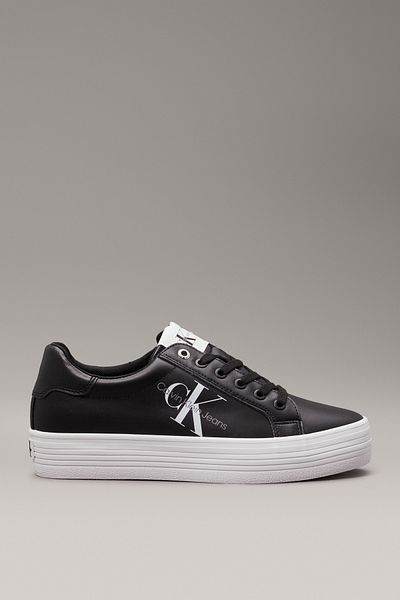 Calvin Klein Damen-Sneaker mit Logo-Plateau-Absatz und bequemer Sohle in Schwarz, geeignet für den täglichen Gebrauch Yw0y