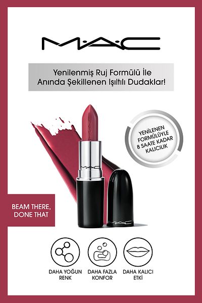 M.A.C Lustreglass Sheer-shine Lipstick -beam There, Done That
