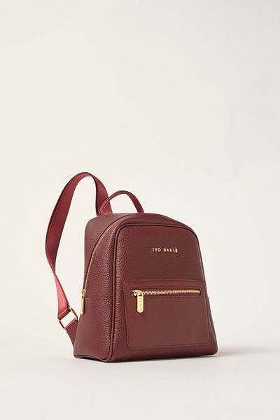 Ted Baker Claret Red Floater Skin Zipper Detailed Backpack 1792