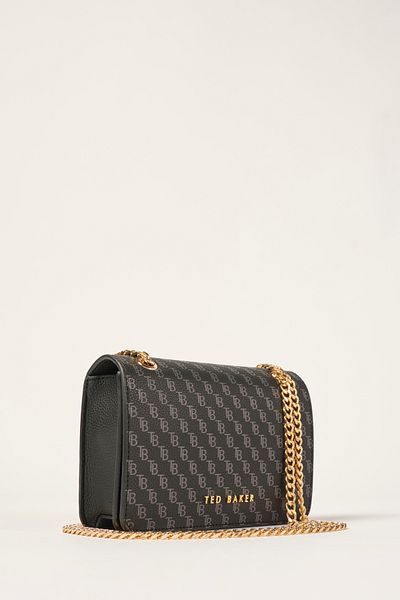 Ted Baker Černá dórská taška přes rameno bageta s monogramem 240713