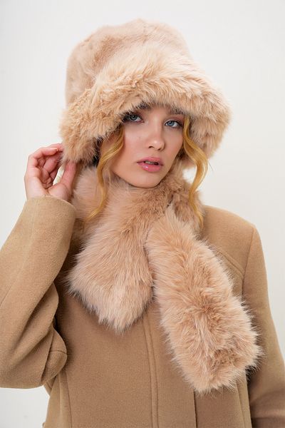 Trend Alaçatı Stili Damen-Eimermütze aus Kamel-Kunstfell ALC-X13255