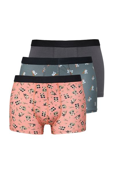 Trendyol Collection 3 Συσκευασία ίσια βαμβακερά μπόξερ με σχέδια - TMNAW25BX00009