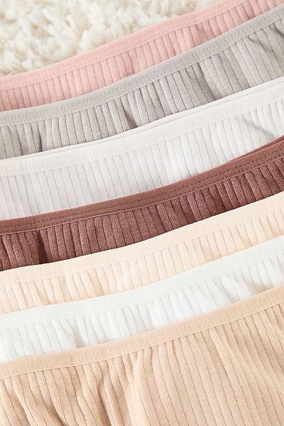 Trendyol Collection 7er-Pack weiße und mehrfarbige Baumwoll-Cord-Slips – THMAW25KU00027