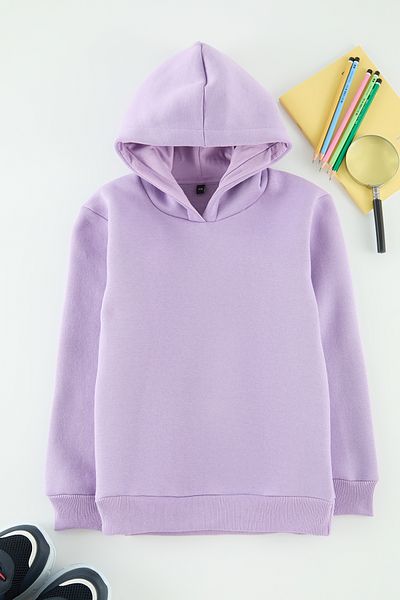 TRENDYOLKIDS Lilac Girl's Mother-Daughter Back Potištěná pletená mikina Mini Me Tkdaw25Sw00048