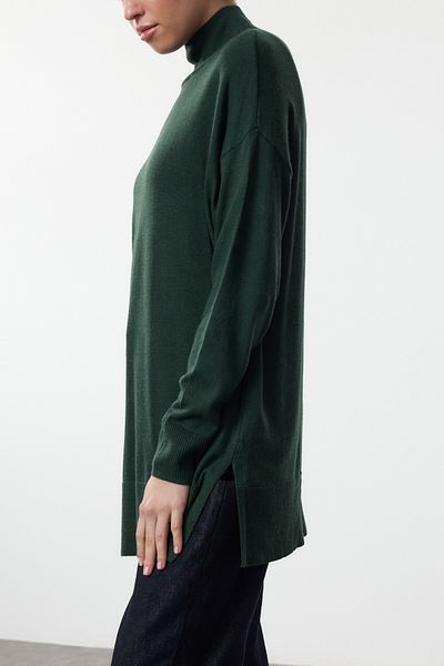 Edit by Trendyol Pulover de lână cu guler vertical verde TEDAW25KZ00043
