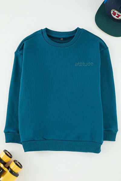 TRENDYOLKIDS Φούτερ για αγόρια Mini Me - Τυπωμένο πατέρα και γιου, πλεκτό TKDAW25SW00101