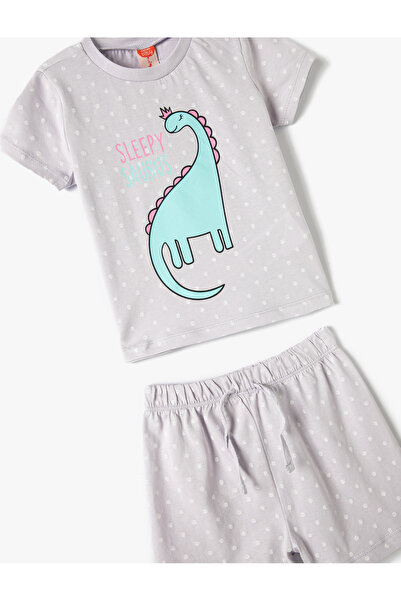 Koton Sada 2 kraťasů T-Shirt Dinosaur Printed Cotton