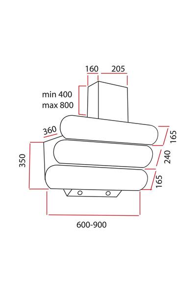 Alveus MOD MRC 3008 BEYAZ DOKUNMATİK CAM DAVLUMBAZ