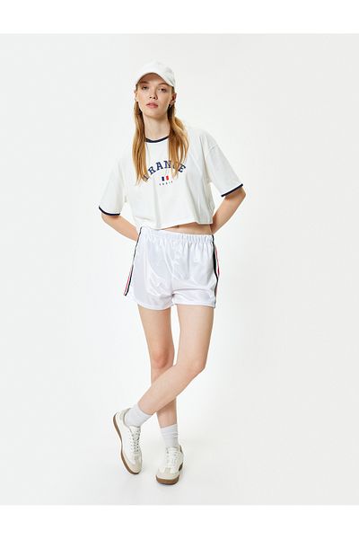 Koton Shiny Pique Mini Shorts - Comfortable Fit with Elastic Waist
