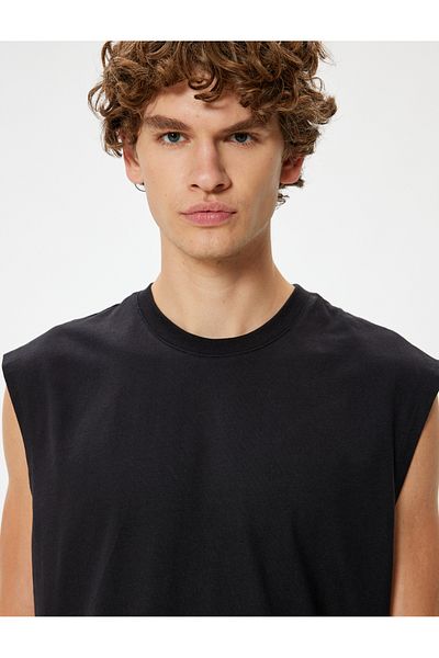 Koton Baumwoll-Tanktop mit Rundhalsausschnitt – ärmelloses Basic-Modell