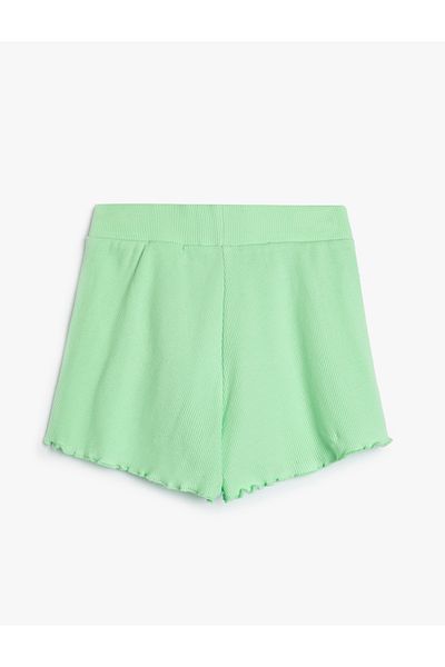 Koton Cotton Ruffle Shorts - Elastic Waist and Ribbed