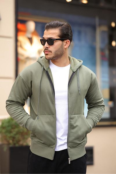 Valiberta Hunter Green Oversize Plush Hooded Sweatshirt - Three Thread Fabric