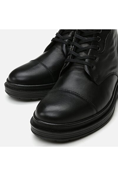 Hotiç Genuine Leather Black Men's Casual Boots