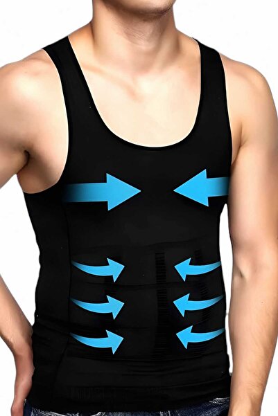 Uniquetrenders Чоловічий корсет для формування фігури, що підтягує груди та живіт, з 6-ма дихаючими панелями