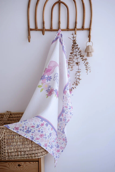 Atelier Babbi Double Layer Muslin Baby Blanket - Little Flowers / Pink