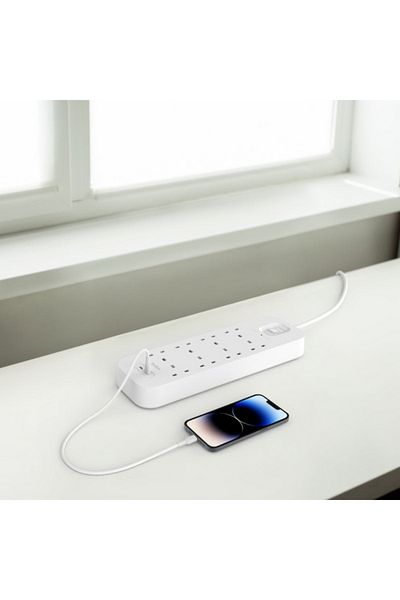 Belkin 30W 8-Way 2-USB Power Extension Surge Protector 2m