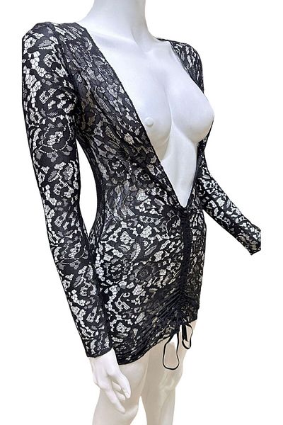 Qvien Secret Black Lace Night Women Fancy Wear Pareo Costume